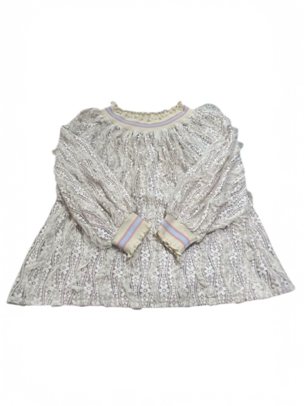 Chicwish Sheer Lace Ruffle Top Size L NWT